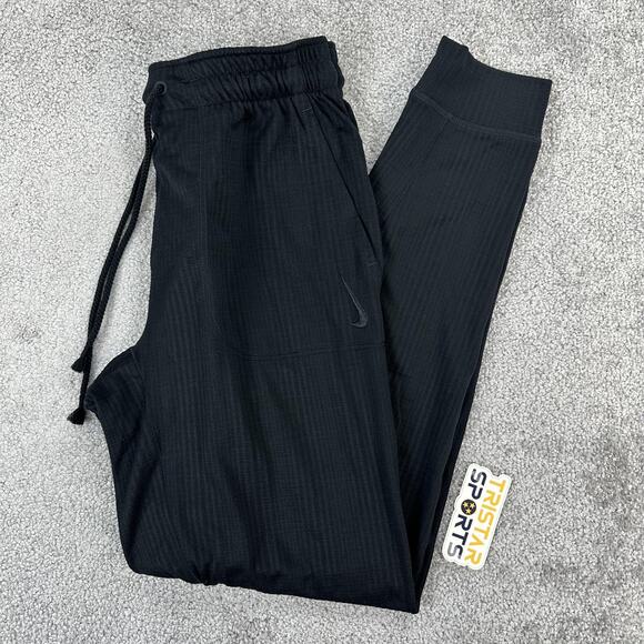 Nike Pants Mens Small Black Yoga Dri-FIT Standard Fit Tapered Joggers FB7782-010 - Picture 1 of 14